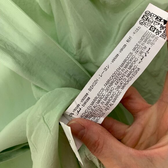 Zara Sheer Blouse Sage Green M - Picture 2 of 4